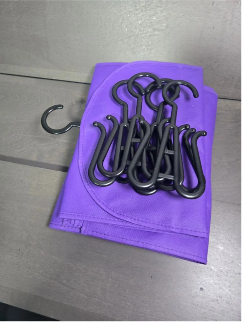 Purple Bags with Black Hangers One Size